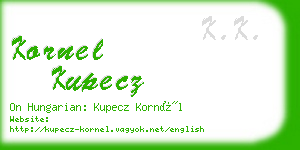 kornel kupecz business card